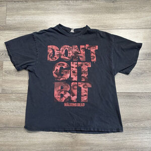 The Walking Dead 2012 Shirt Size XL Dont Git Bit Black Short Sleeve T-shirt
